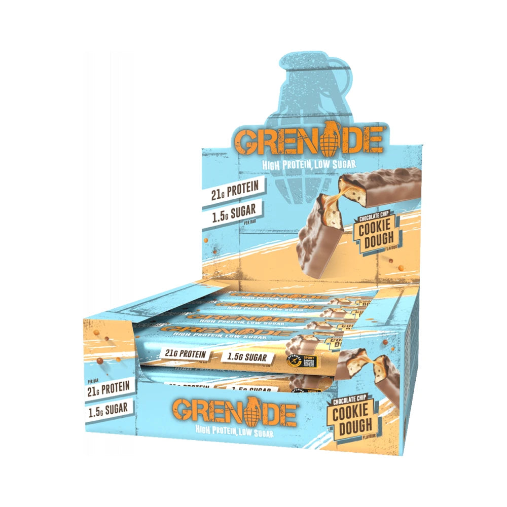 Grenade Protein Bar Chocolate Chip Cookie Dough 12x60g – Eiwitrepen High Protein Low Sugar