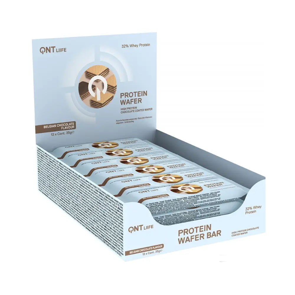 QNT Protein Wafer Bar Belgian Chocolate 12x35g – Eiwitrijke Wafels