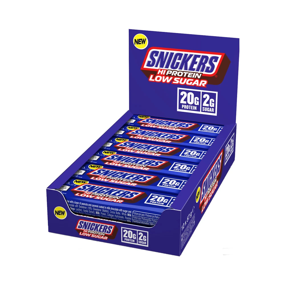 Snickers Low Sugar High Protein Bar 12x57g – Eiwitrepen Chocolade